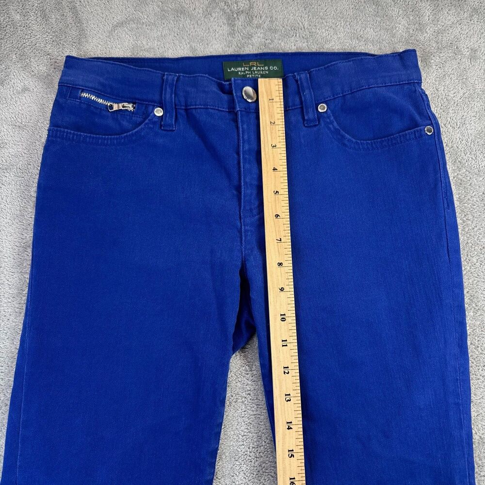 Lauren Ralph Lauren Jeans Womens 6P Blue Zipper Pocket Stretch Denim Ankle Pants - Picture 9 of 14